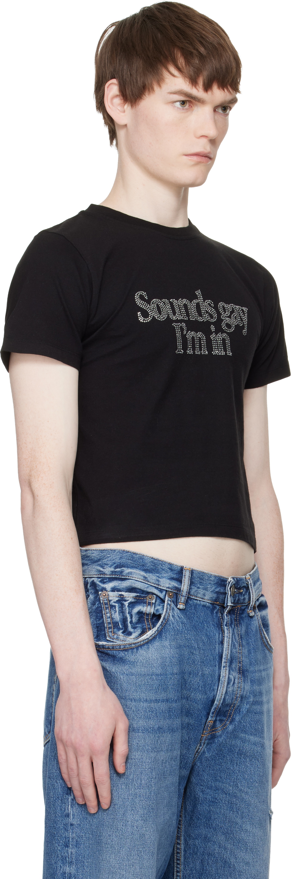 Carne Bollente Black 'Sounds Gay, I'm In Baby!' T-shirt