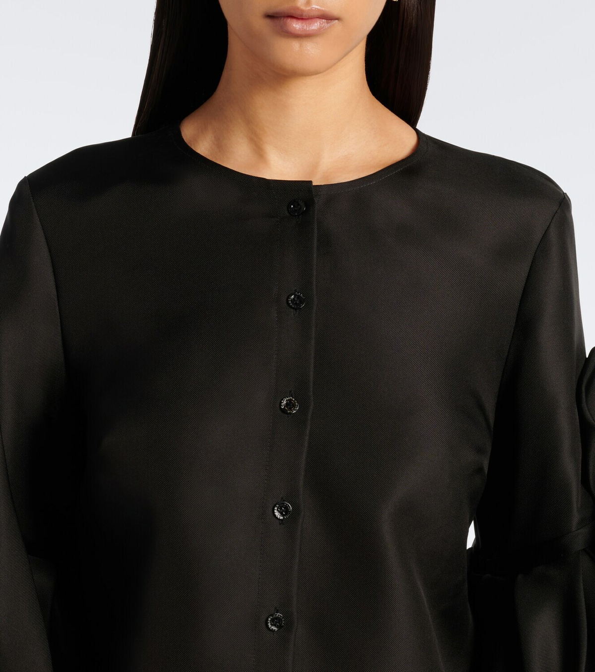 Carolina Herrera Floral-appliqué silk top