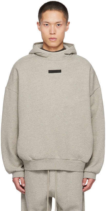 Photo: Fear of God ESSENTIALS Gray Pullover Hoodie