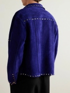 BODE - Studded Suede Jacket - Blue
