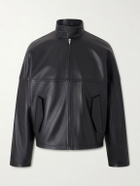 Bottega Veneta - Intrecciato-Trimmed Leather Blouson Jacket - Black
