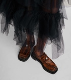 Simone Rocha Heart Toe calf hair platform loafers