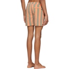 Onia Orange and Green Striped Charles Swim Shorts