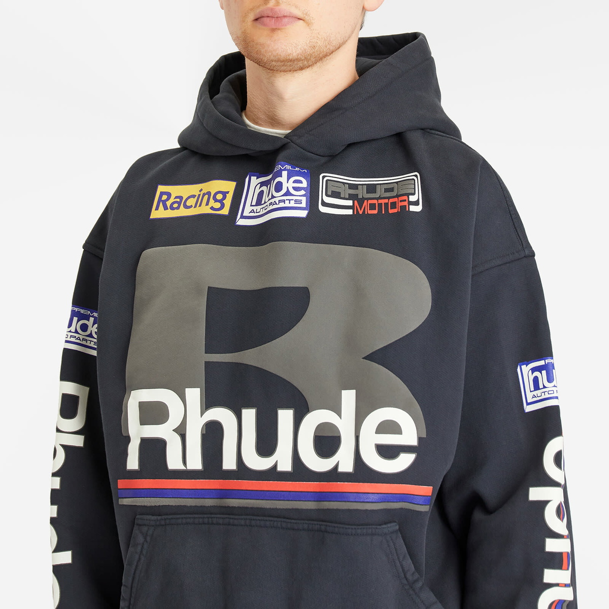 【関税込み】Rhude ブラック Petrol Patch フーディ Rhude Men's Petrol Patch Hoodie in Vintage Black Rhude