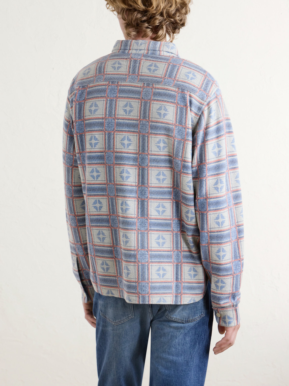 RRL - Horace Checked Cotton-Terry Shirt - Neutrals