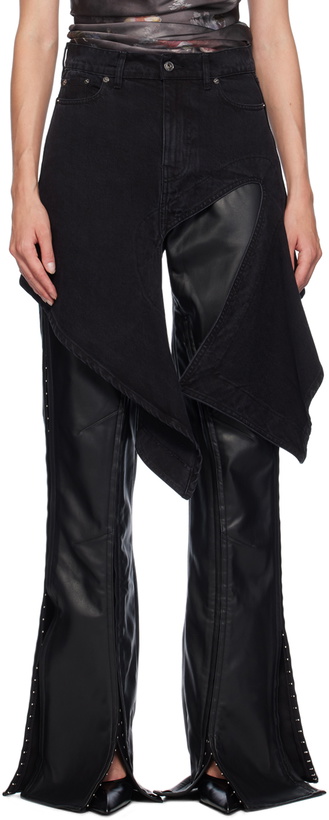 Photo: Y/Project Black Cutout Denim Miniskirt