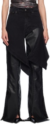 Y/Project Black Cutout Denim Miniskirt