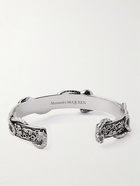 Alexander McQueen - Skull & Snake Burnished Silver-Tone Cuff - Silver