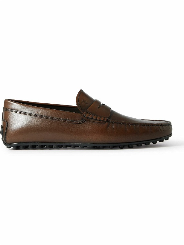Photo: Tod's - City Gommino Leather Driving Shoes - Brown