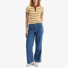 Adidas Women's Adicolor Denim 3-Stripes Track Pants in Indigo Denim