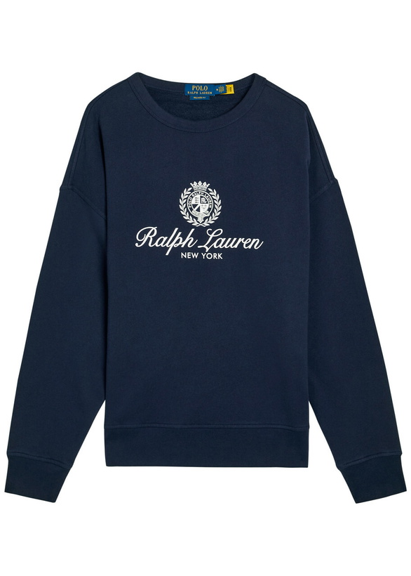 Photo: Polo Ralph Lauren Logo-print Cotton-blend Sweatshirt Navy