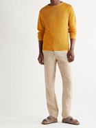 INIS MEÁIN - Slub Linen and Silk-Blend Sweater - Yellow