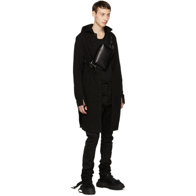 11 by Boris Bidjan Saberi Black Logo Cross Body Pouch 11 by Boris