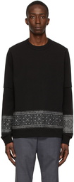 Sacai Black Cotton Embroidery Long Sleeve T-Shirt