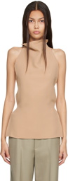 GAUCHERE Beige Open Back Tank Top