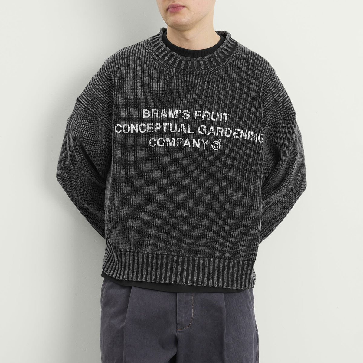 Bram's Fruit Men's Stamp Knit in Charcoal