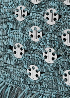 Rabanne Fringed Disc-embellished Raffia Pouch - Denim - One Size
