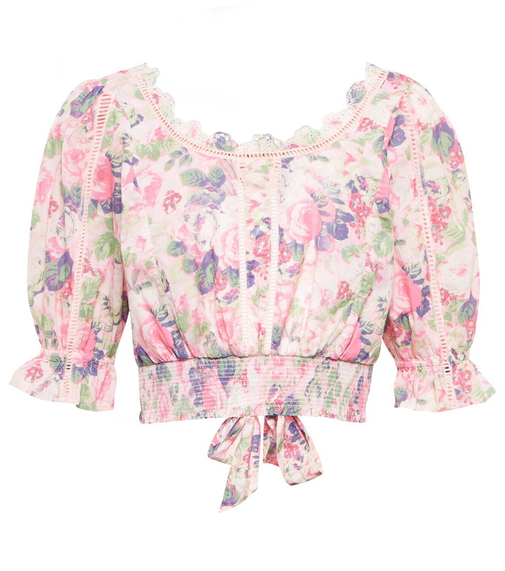 Photo: LoveShackFancy Karsten floral cotton cropped top