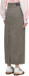 Acne Studios Gray Faded Denim Maxi Skirt