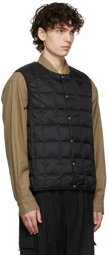 TAION Black Buttoned Quilted Down Vest