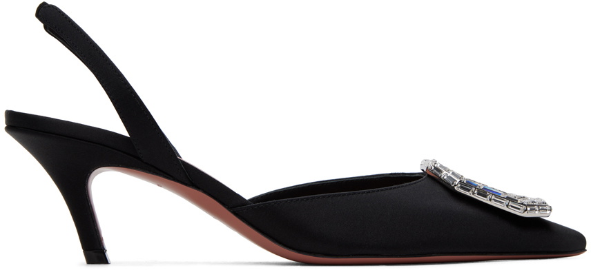 Amina Muaddi Women Silver Leather Camelia Ballerinas