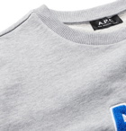 A.P.C. - Malcolm Logo-Appliquéd Mélange Loopback Cotton-Jersey Sweatshirt - Gray