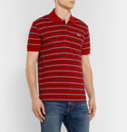 Lacoste - Striped Cotton-Piqué Polo Shirt - Red