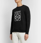 Loewe - Logo-Embroidered Loopback Cotton-Jersey Sweatshirt - Black