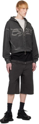 SPENCER BADU Black Dyed Zipped Hoodie