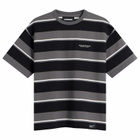 Neighborhood Men's Border Stripe Logo T-Shirt in Gray