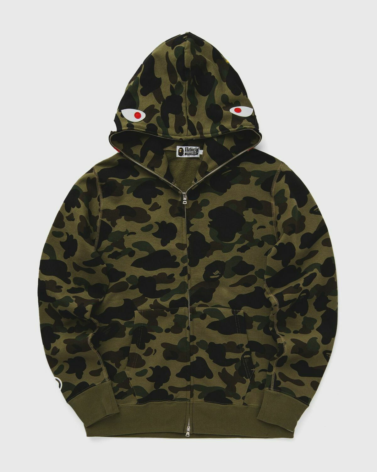 A Bathing Ape 1 St Camo 2 Nd Shark Full Zip Hoodie Green Hoodies Zippers A Bathing Ape