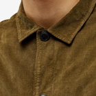 Sunspel Men's Cellular Cord Overshirt in Dark Olive