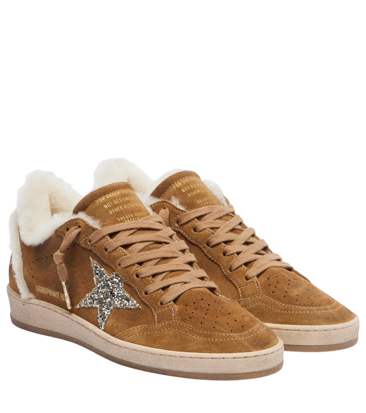Golden Goose Soul Star Leopard-print Calf-hair Sneakers Golden