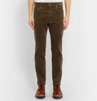 Beams Plus - Slim-Fit Tapered Cotton-Blend Corduroy Trousers - Green