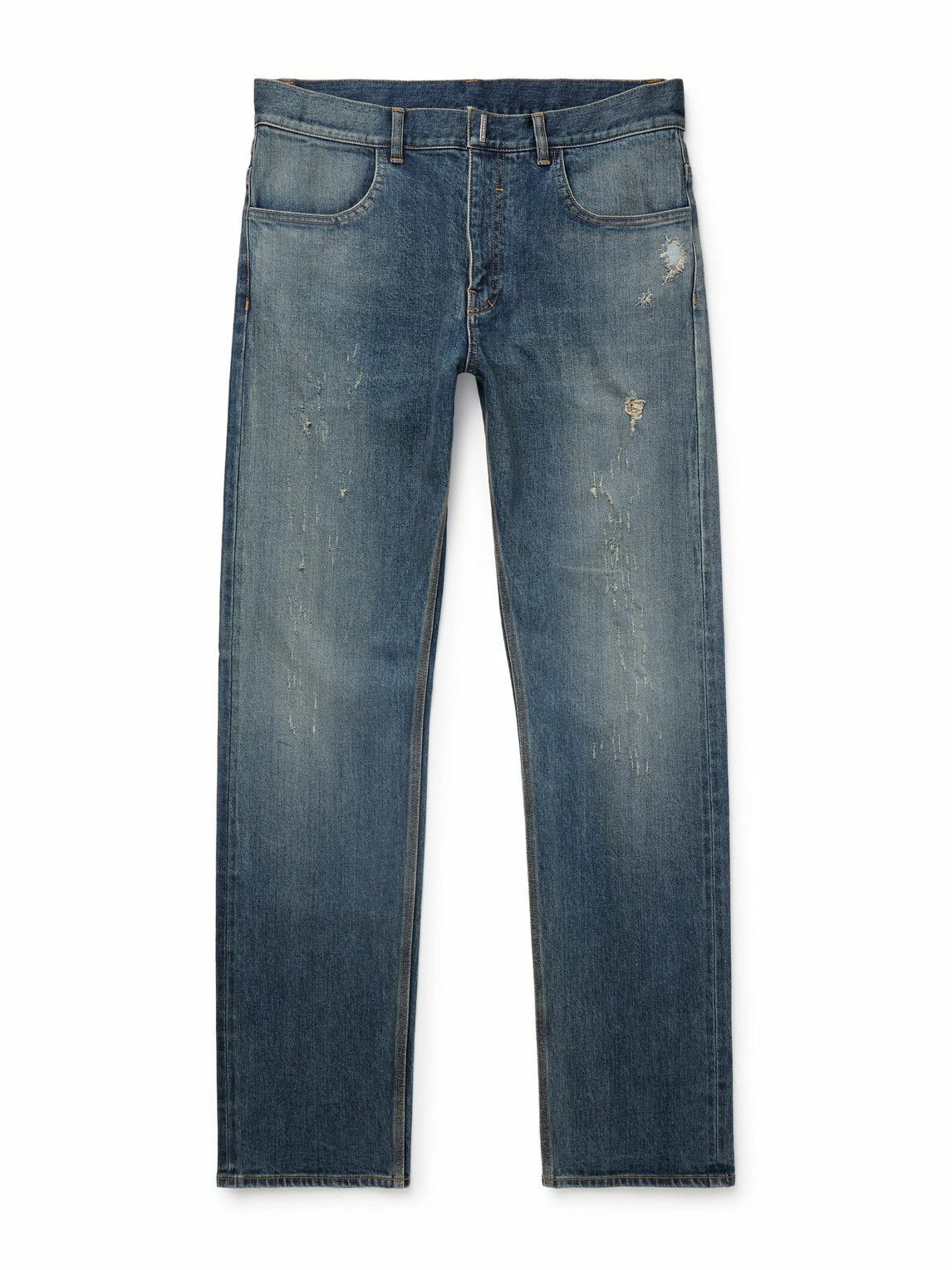 Givenchy - Slim-Fit Straight-Leg Distressed Jeans - Blue Givenchy