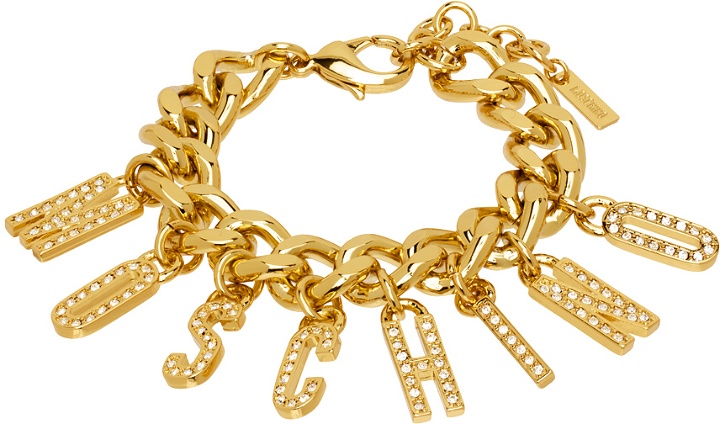Photo: Moschino Gold Crystal Curb Chain Bracelet