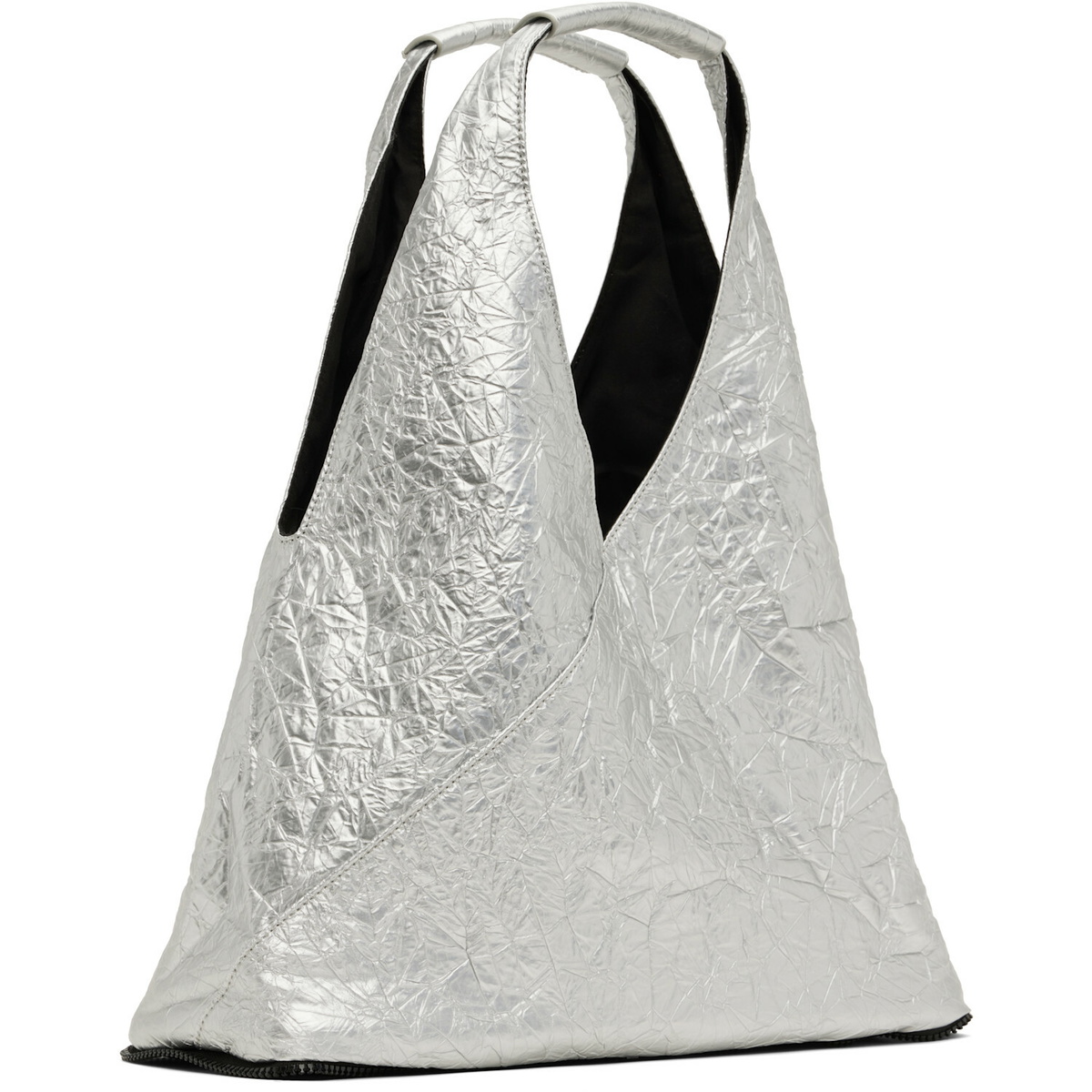 MM6 Maison Margiela Silver Zip Pouch Tote