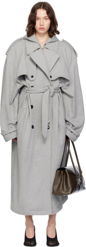 Photo: MARIE ADAM-LEENAERDT Gray Hooded Trench Coat