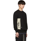 Rick Owens Drkshdw Black Patch Crewneck Sweatshirt