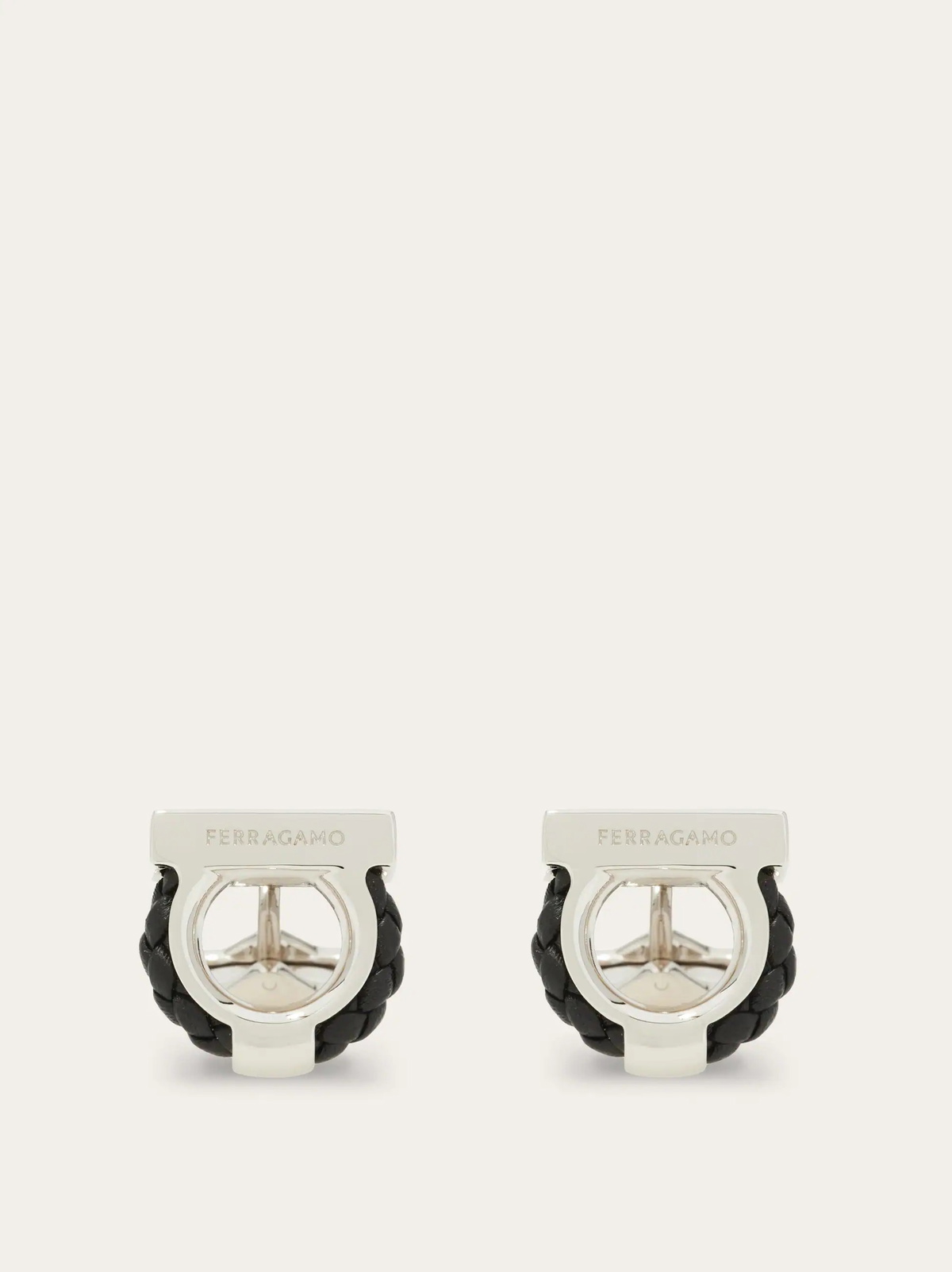 Ferragamo Mens Gancini cufflinks in Black