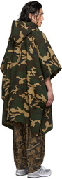 LU'U DAN Green Camo Poncho Coat