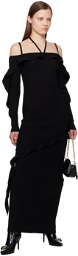 Versace Jeans Couture Black Ruffled Maxi Dress