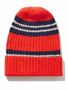 The Elder Statesman - Nora Striped Ribbed Cotton Beanie