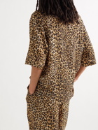 NANUSHKA - Bolen Camp Collar Pleated Leopard-Print Voile Shirt - Brown