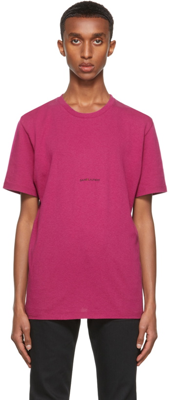 Photo: Saint Laurent Pink Rive Gauche Logo T-Shirt