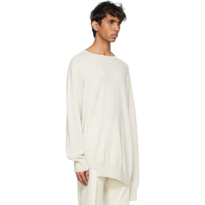 Dries Van Noten Off-White Cashmere Asymmetric Sweater Dries Van Noten