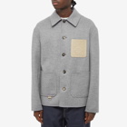 Loewe Men's Wool Workwear Jacket in Grey Melange