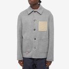 Loewe Men's Wool Workwear Jacket in Grey Melange