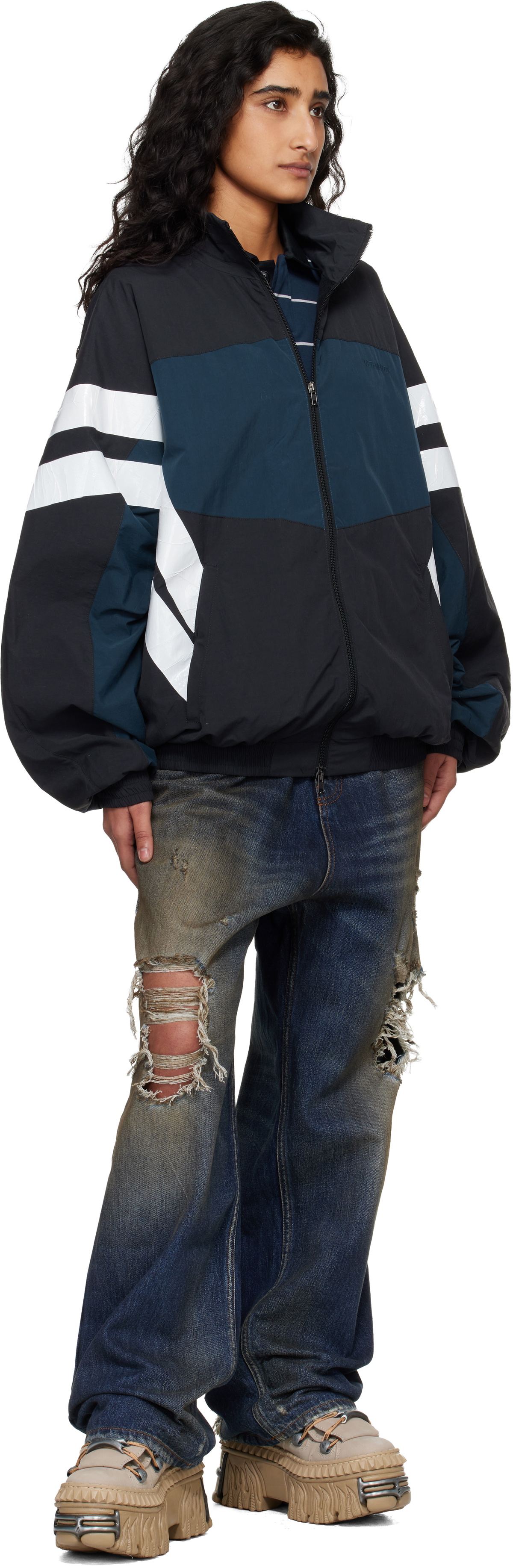 VETEMENTS Blue Trashed Jeans