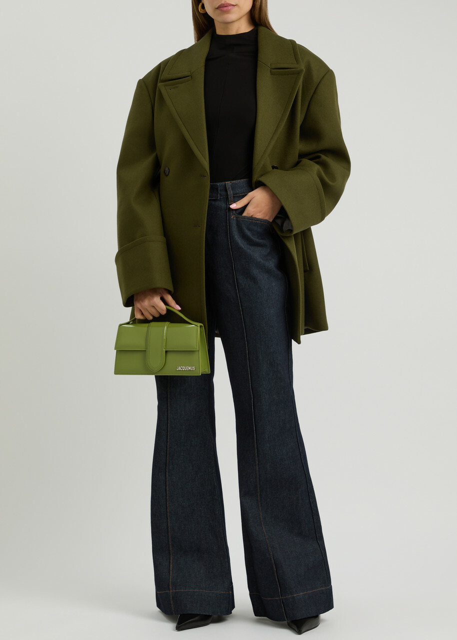 Remain BY Birger Christensen Double-breasted Wool-blend Peacoat Olive